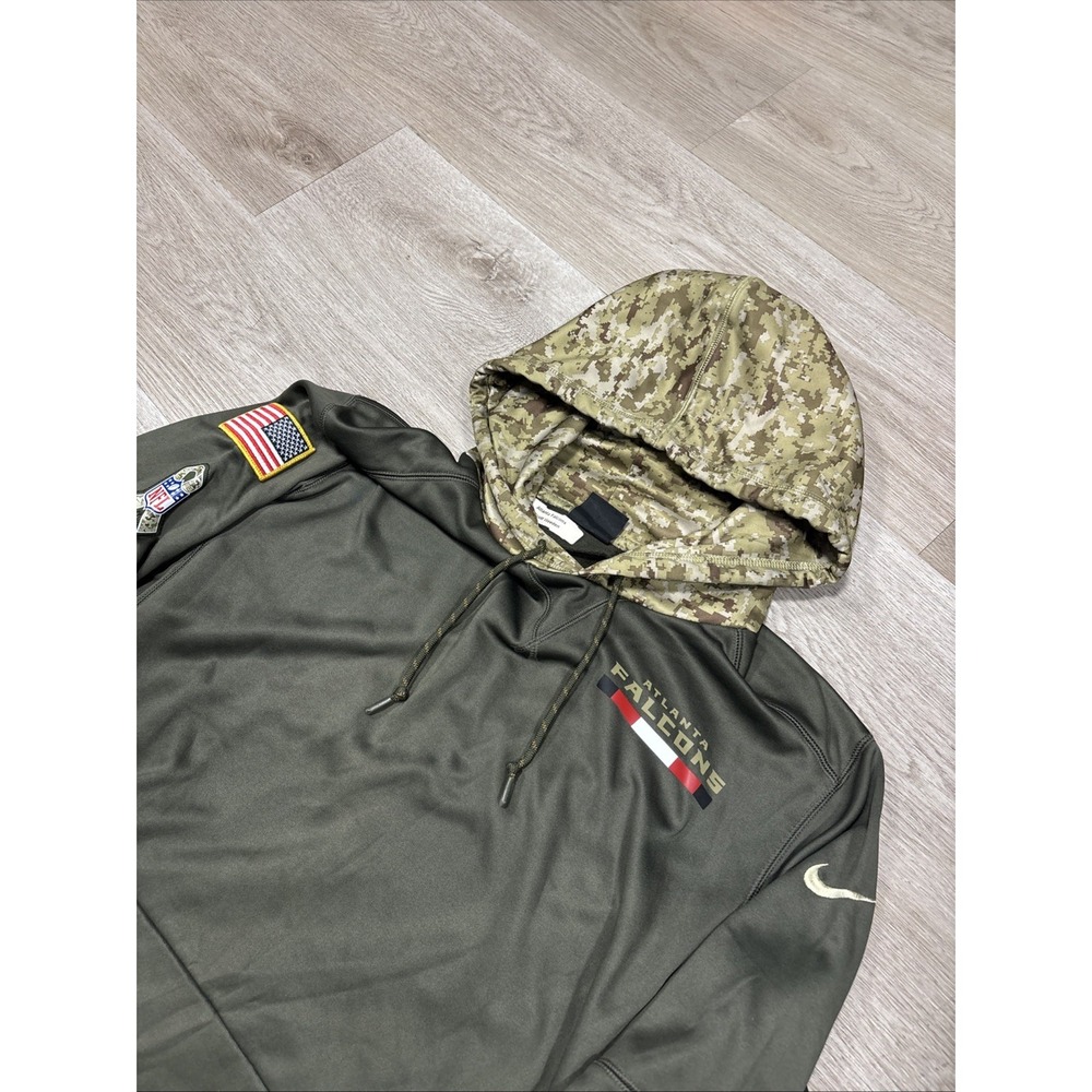 Atlanta Falcons Hoodie Men L Salute To Service Nike NFL Pullover Team Issues